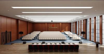 现代多功能厅会议室3D模型下载
